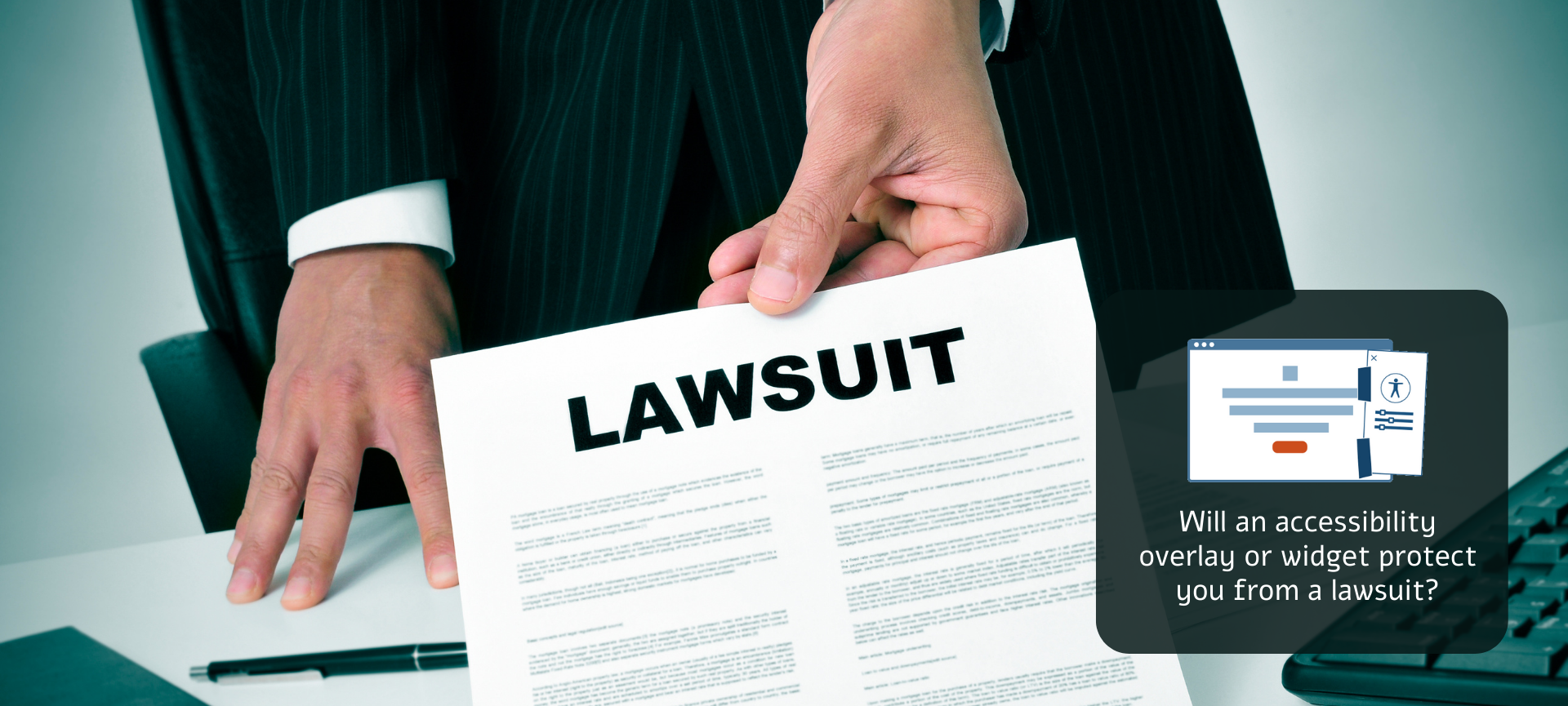 man holding lawsuit papers