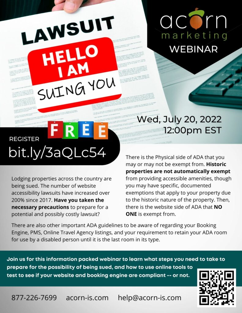 Ad for Signup to ADA webinar