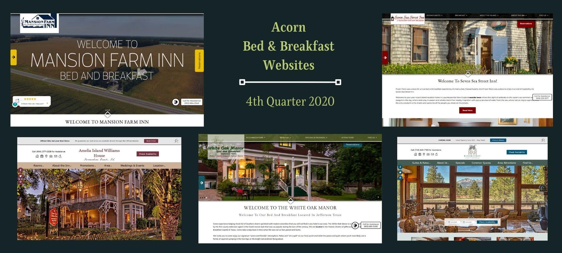 Latest B&B Websites from Acorn with collage of website screenshots