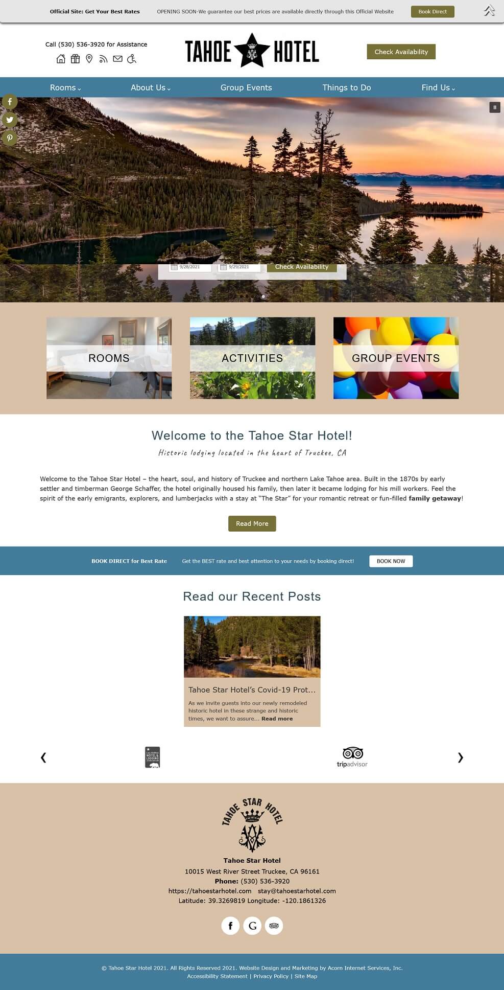 Home page for Tahoe Star Hotel