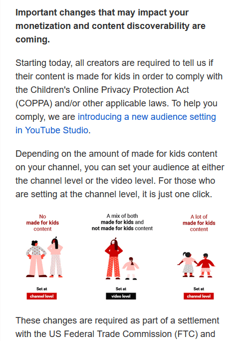 How to set your Channel to Made for Kids or Not Made for Kids