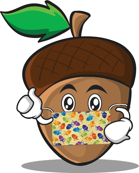 Cartoon Acorn with Mask