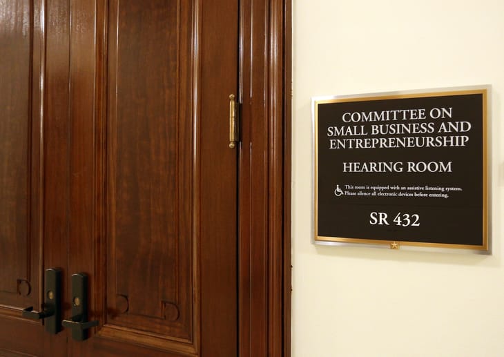Government Room for Hearing Door and Sign