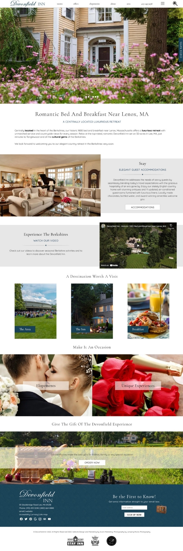 Devonfield Inn - new premium website home page 