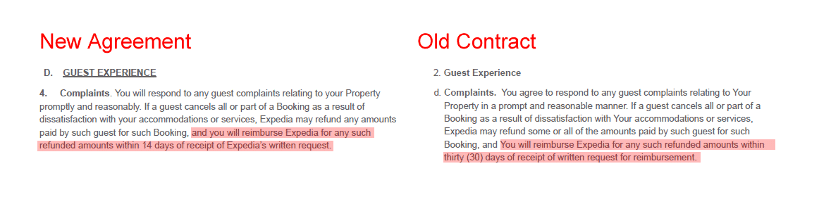 Expedia Contract Complaint snapshot