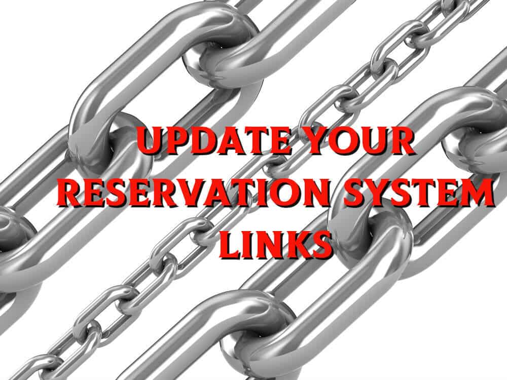 Shiny Steel Chain Links with words, "Update Your Reservation System Links"