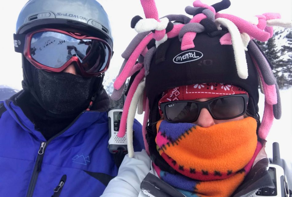 Mark and Lisa Kolb in skiing gear