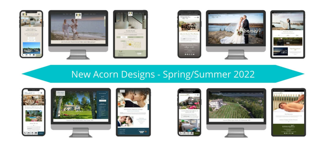 Collage of New Acorn Marketing Website Designs 2022