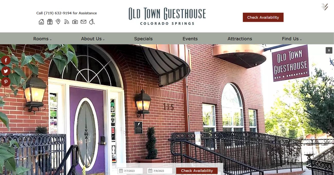 Old Town Guesthouse B&B - new website home page 