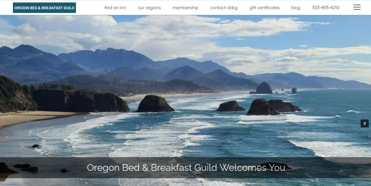 Oregon Bed & Breakfast Guild of Oregon - new website home page 