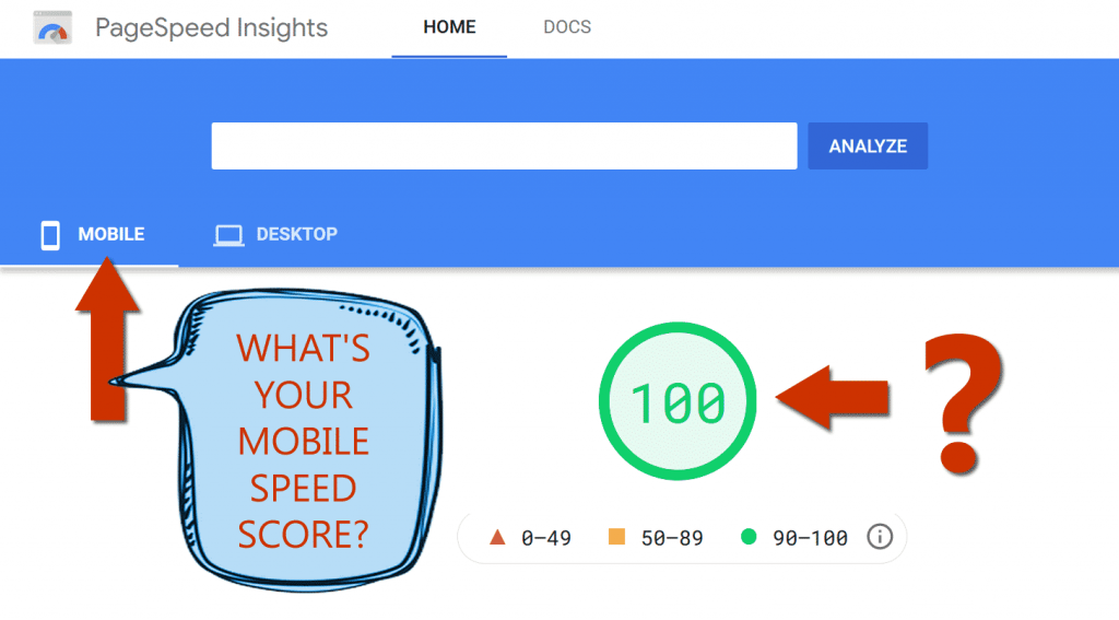 Snapshot of PageSpeed Insights Testing Tool