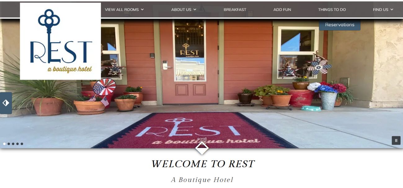 Rest - A Boutique Hotel - a Deluxe Website Design from Acorn Marketing in Q3 2023