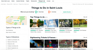 Scrrenshot of TripAdvisor "Things to Do" screen